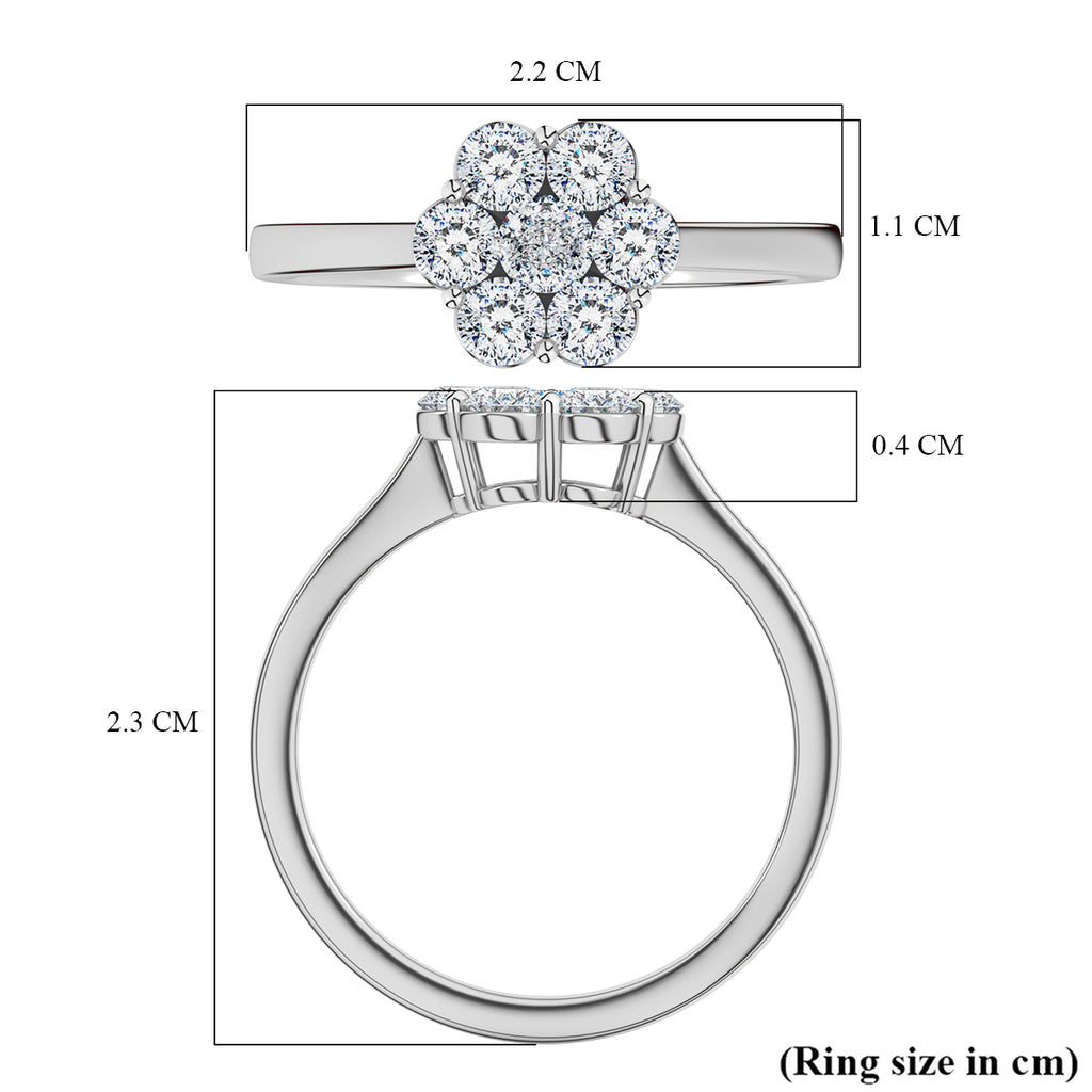 Luxuriant - SGL Certified Lab Grown Diamond (SI/G-H) Pressure Set Ring in Rhodium Overlay Sterling Silver 2.00 Ct._8590671_5