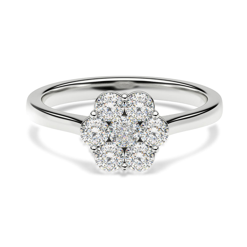 Luxuriant - SGL Certified Lab Grown Diamond (SI/G-H) Pressure Set Ring in Rhodium Overlay Sterling Silver 2.00 Ct._8590747