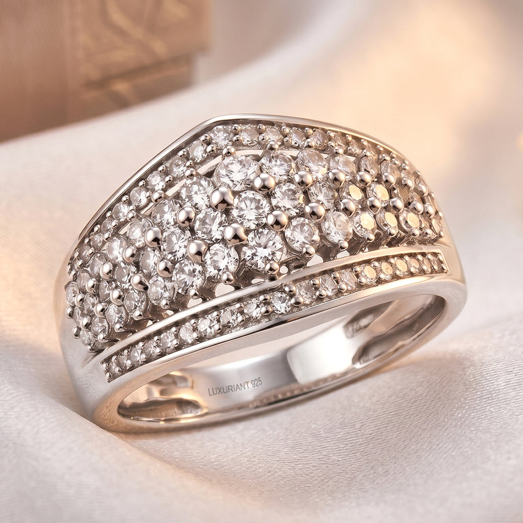 Luxuriant - Lab Grown Diamond (SI/G-H) Ring in Rhodium Overlay Sterling Silver 1.00 Ct._8590750_1