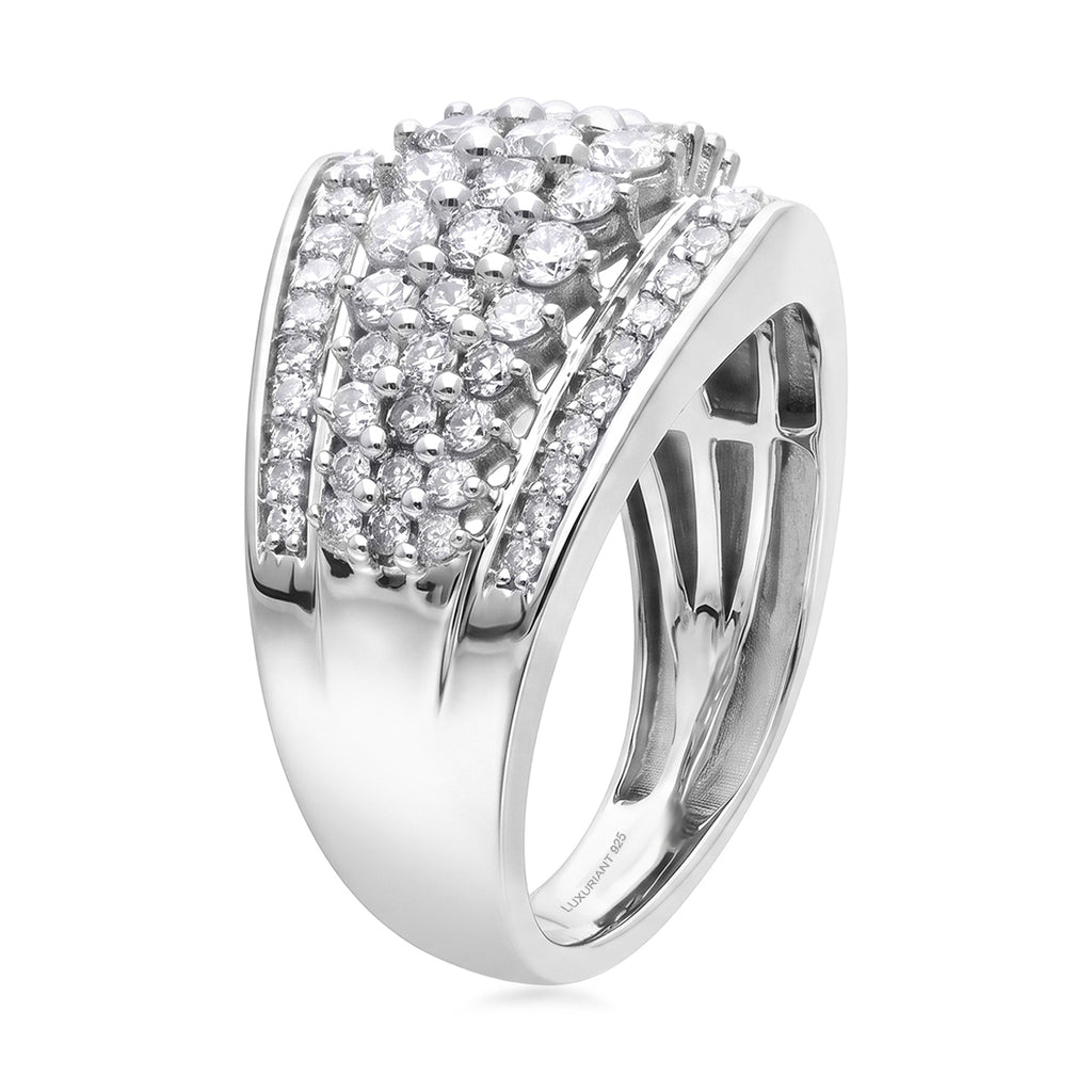 Luxuriant - Lab Grown Diamond (SI/G-H) Ring in Rhodium Overlay Sterling Silver 1.00 Ct._8590750_3