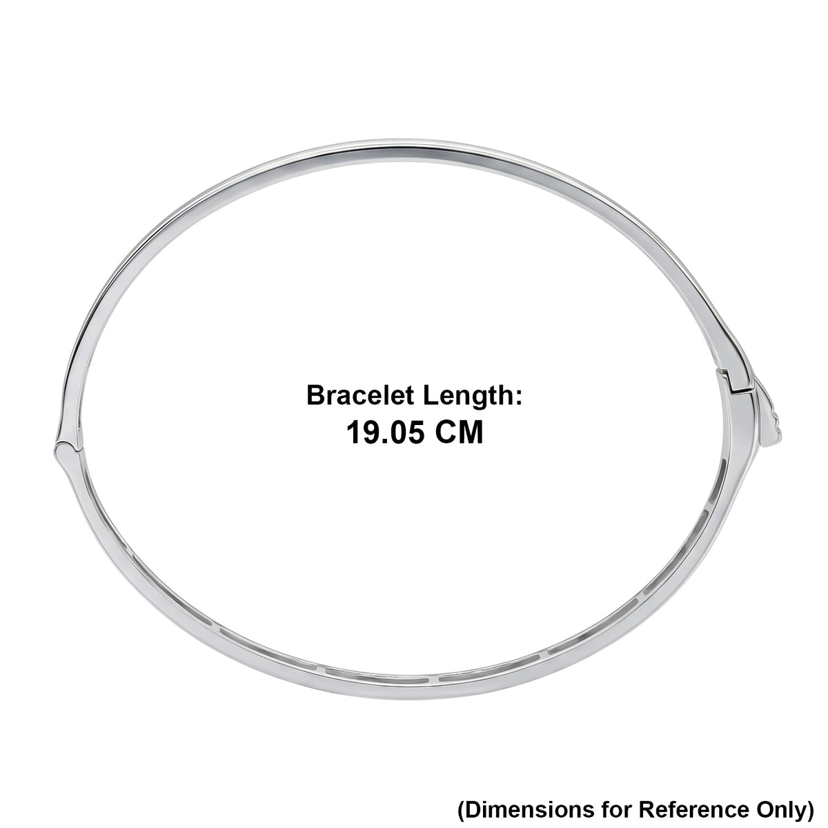 Luxuriant - Lab Grown Diamond (SI/G-H) Full Bangle (Size - 7.5) in Rhodium Overlay Sterling Silver, Silver Wt. 12.64 Gms 8590836 6