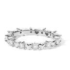Royal Bali Collection - D'Joy Moissanite Heart Design Band Ring in Rhodium Overlay Sterling Silver_8590851_4