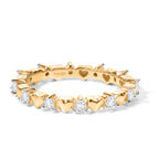 Royal Bali Collection - D'Joy Moissanite Heart Design Band Ring in 18K Vermeil Yellow Gold Plated Sterling Silver_8590878