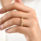 Luxuriant - Lab Grown Diamond (SI/G-H) Interlink Ring in 18K Vermeil Yellow Gold Plated Sterling Silver_8590931_1