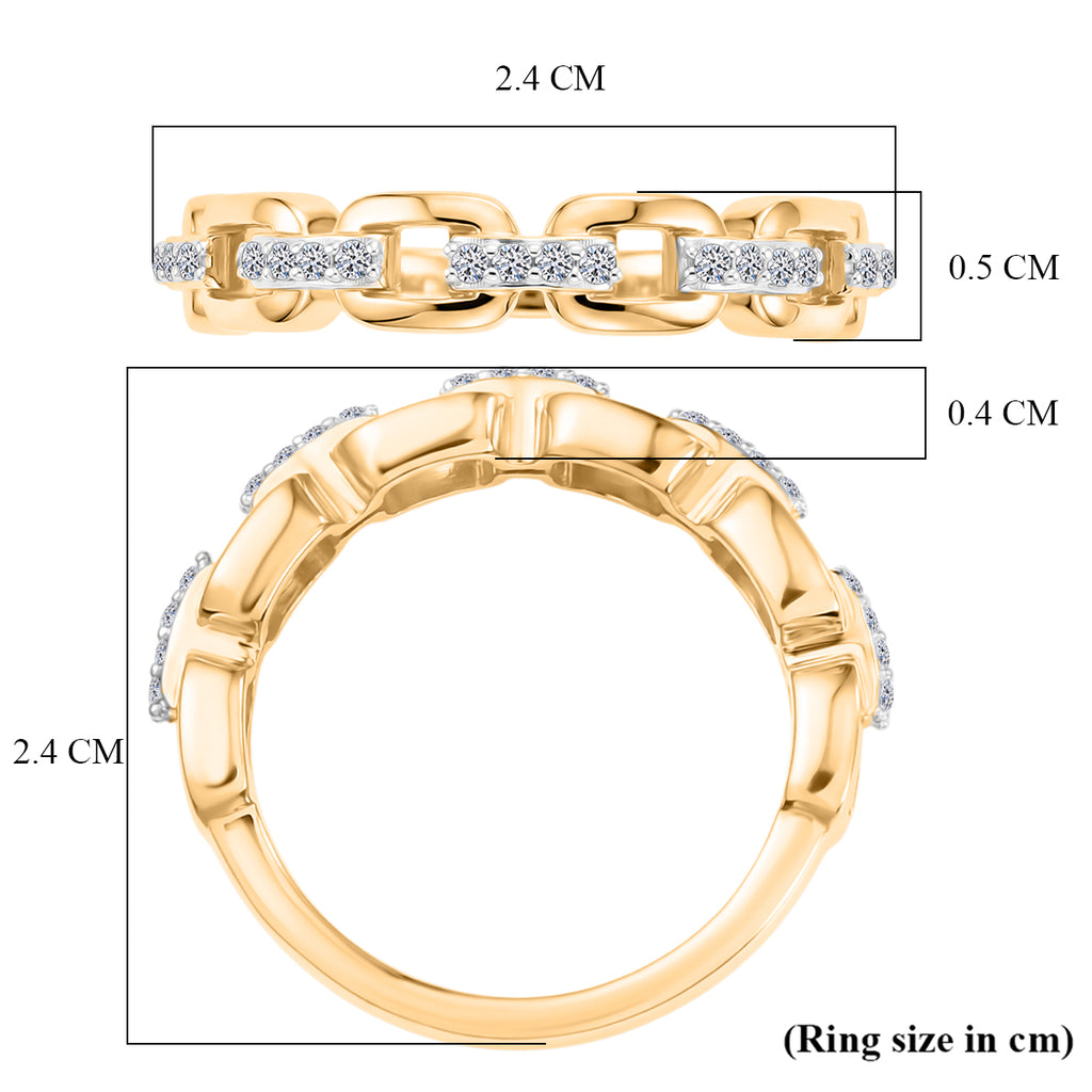 Luxuriant - Lab Grown Diamond (SI/G-H) Interlink Ring in 18K Vermeil Yellow Gold Plated Sterling Silver_8590931_5