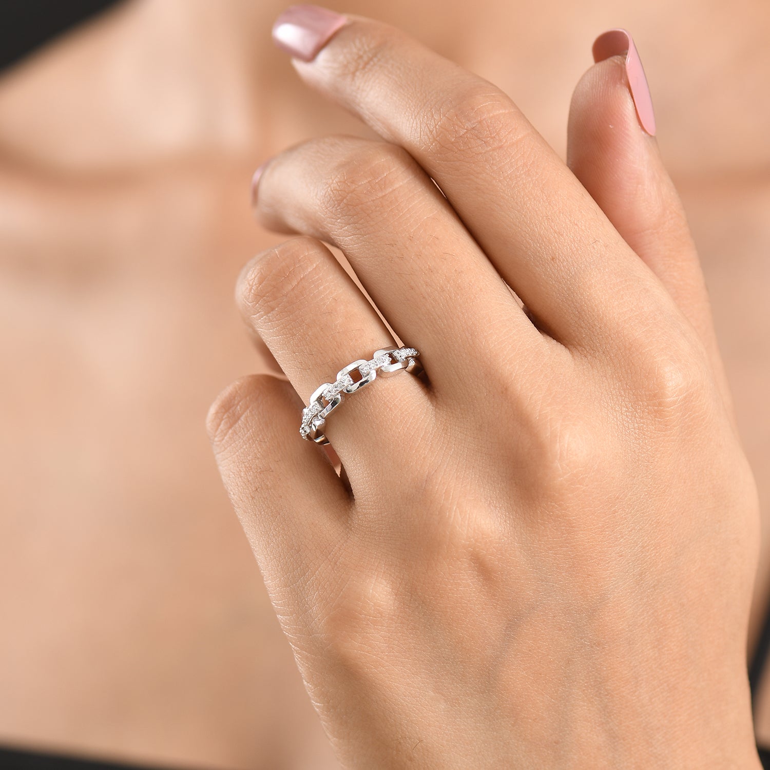 Luxuriant - Lab Grown Diamond (SI-G-H) Ring in Rhodium Overlay Sterling Silver 8590935 1