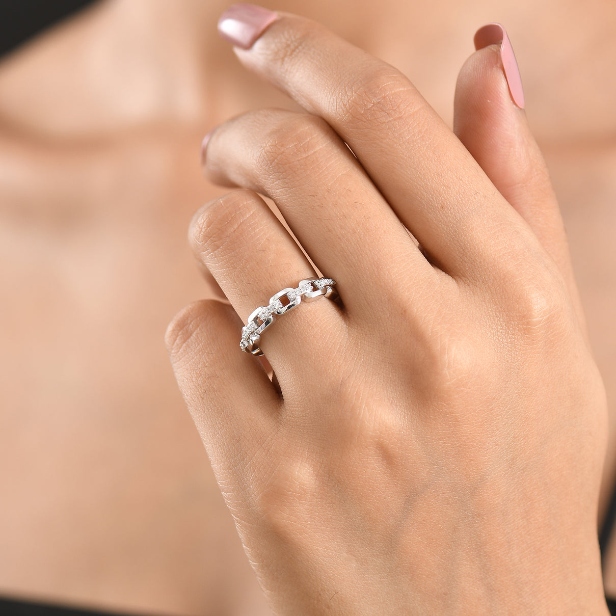 Luxuriant - Lab Grown Diamond (SI-G-H) Ring in Rhodium Overlay Sterling Silver 8590938 1