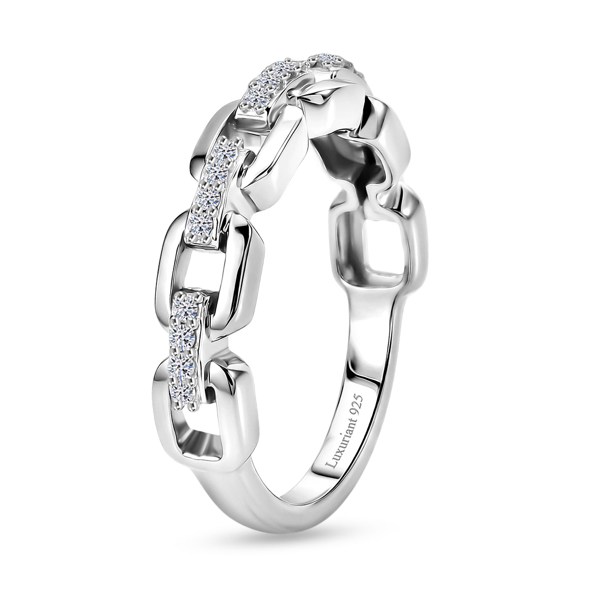 Luxuriant - Lab Grown Diamond (SI-G-H) Ring in Rhodium Overlay Sterling Silver 8590940 3