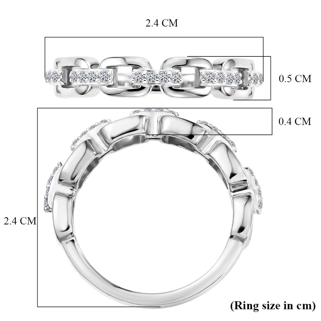 Luxuriant - Lab Grown Diamond (SI/G-H) Ring in Rhodium Overlay Sterling Silver_8590940_5