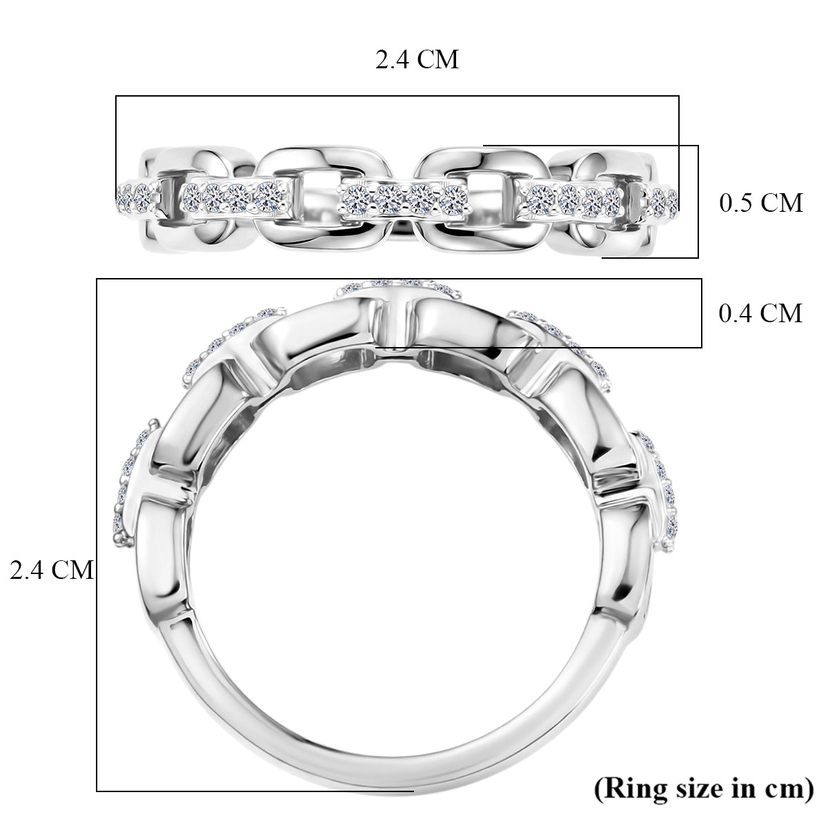 Luxuriant - Lab Grown Diamond (SI-G-H) Ring in Rhodium Overlay Sterling Silver 8590941 5
