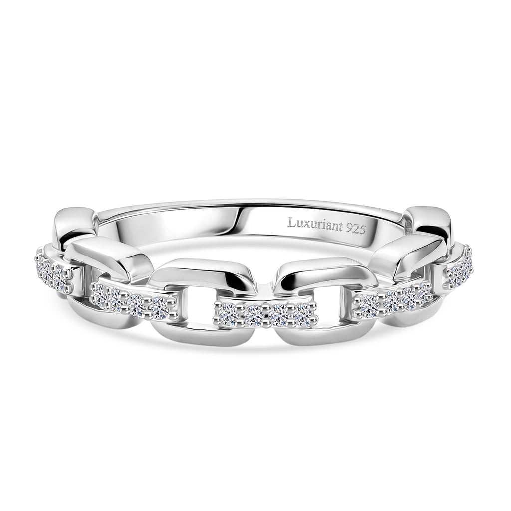 Luxuriant - Lab Grown Diamond (SI/G-H) Ring in Rhodium Overlay Sterling Silver_8590943