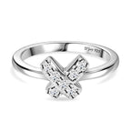 D'Joy - Moissanite Ring in Rhodium Overlay Sterling Silver_8590953