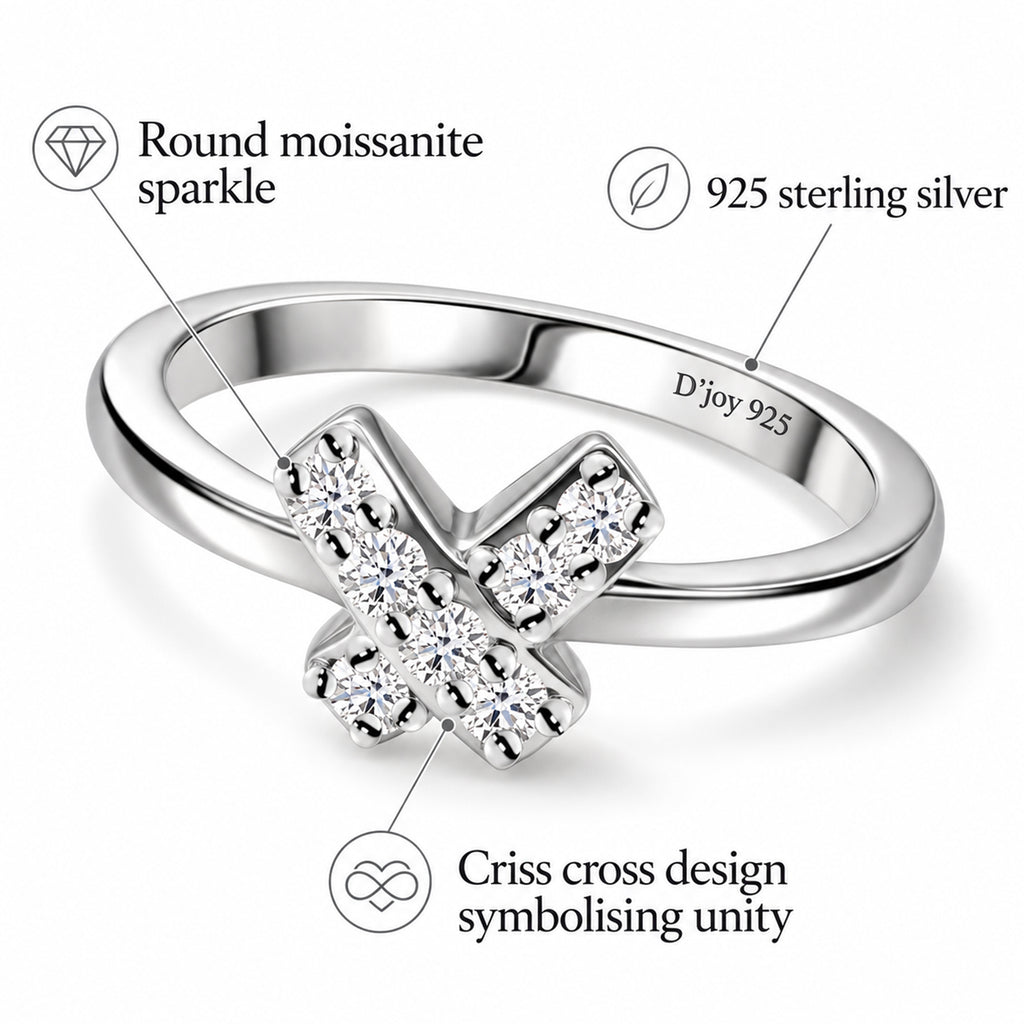 D'Joy - Moissanite Ring in Rhodium Overlay Sterling Silver_8590953_3