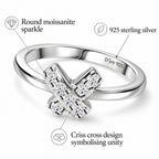 D'Joy - Moissanite Ring in Rhodium Overlay Sterling Silver_8590953_3