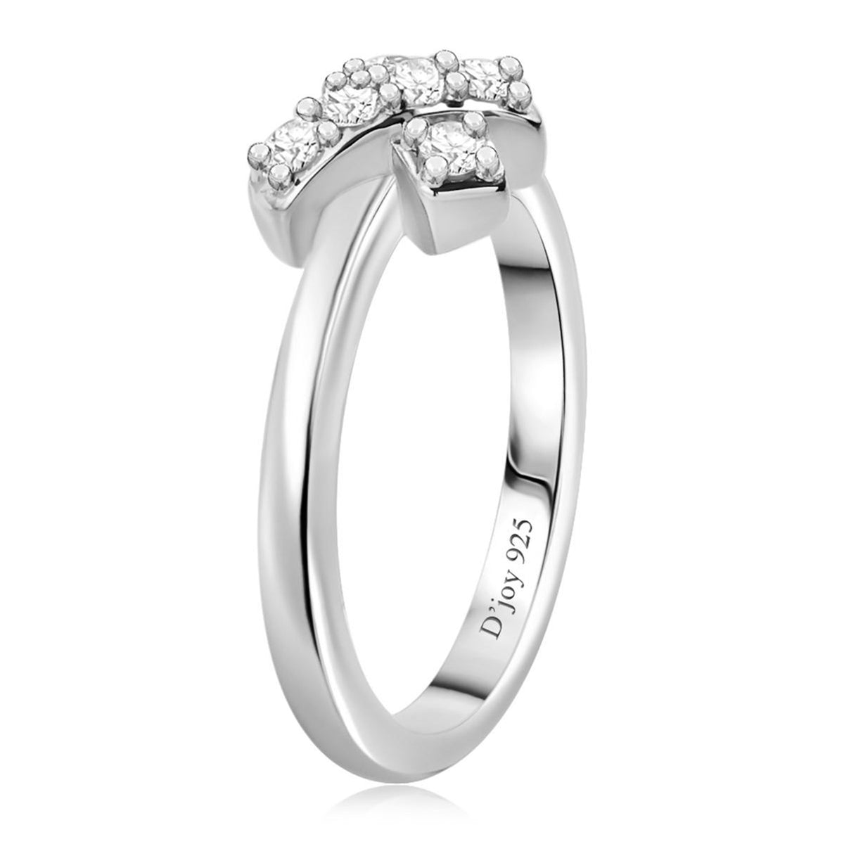 D'Joy Moissanite Ring in Rhodium Overlay Sterling Silver V32575814 5