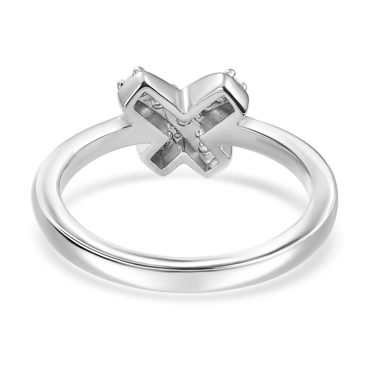 D'Joy Moissanite Ring in Rhodium Overlay Sterling Silver V32575814 6