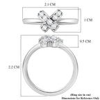 D'Joy - Moissanite Ring in Rhodium Overlay Sterling Silver_8590953_6