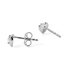 Royal Bali Collection - D'Joy Moissanite Heart Stud Earring with Push Back in Rhodium Overlay Sterling Silver_8591057_3