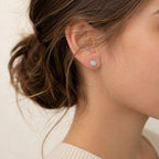 D'Joy - Moissanite Heart Stud Earring with Push Back in Rhodium Overlay Sterling Silver_8591057_6