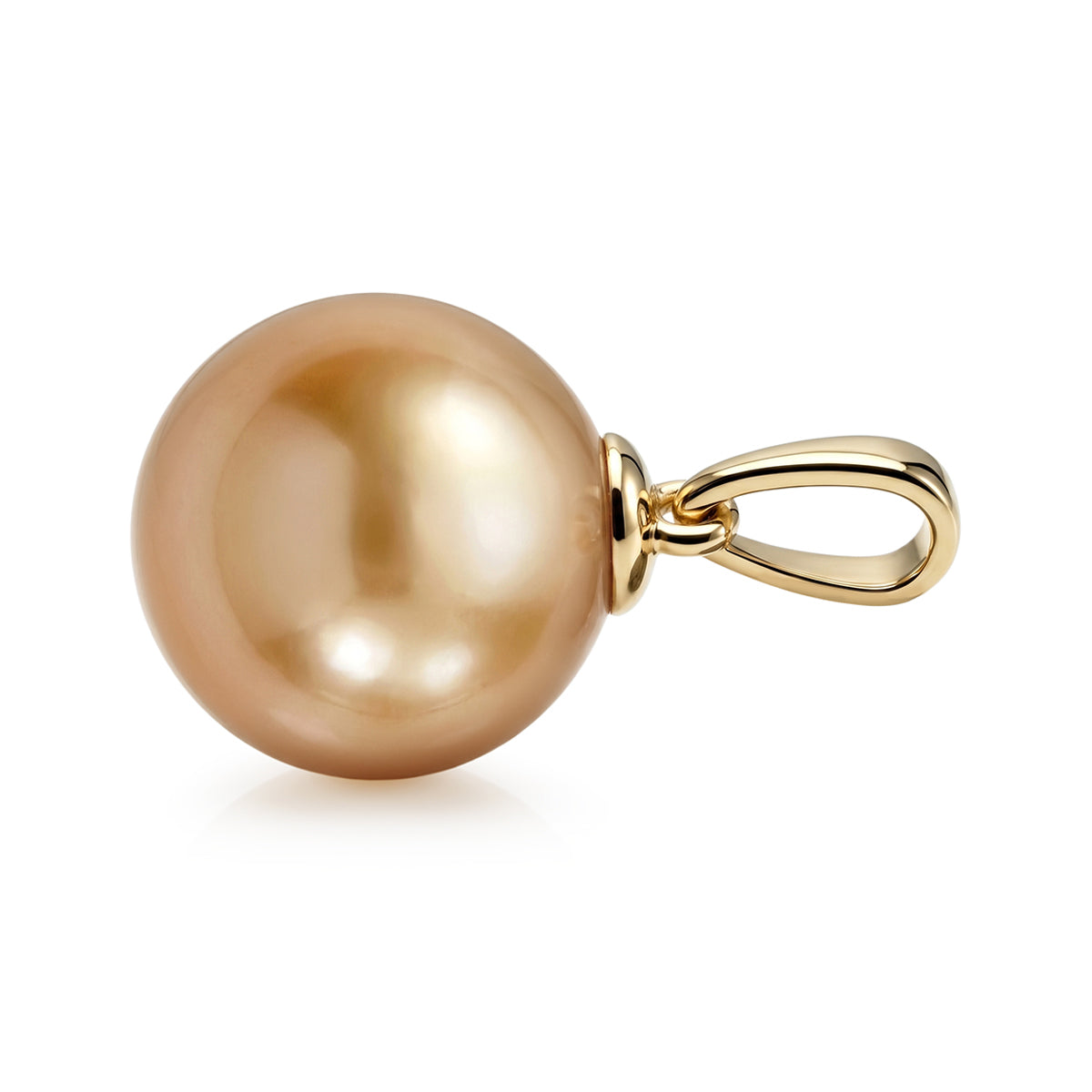 9K Yellow Gold AAAA Golden South Sea Pearl (10-12mm) Ball Drop Pendant V32512555 4