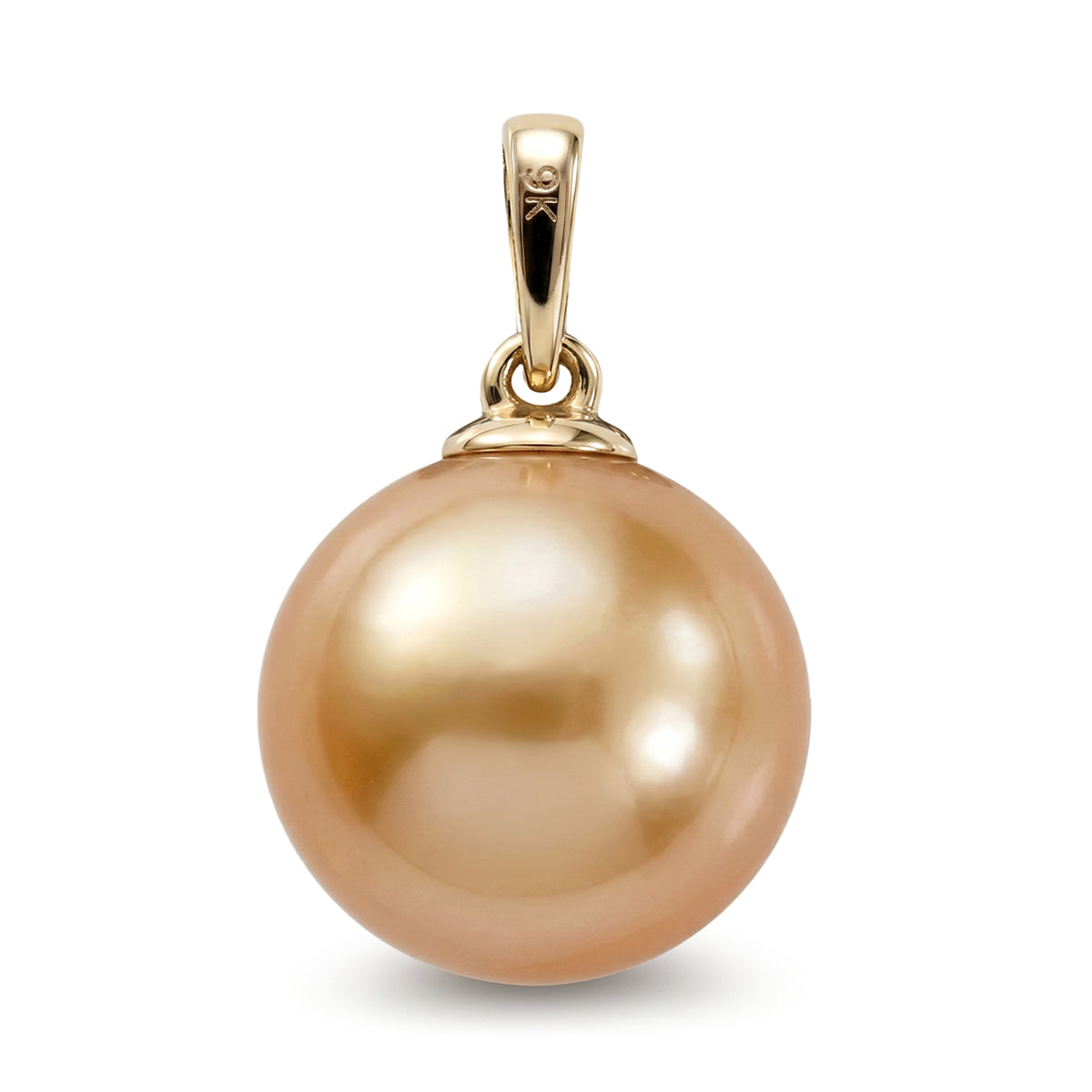 9K Yellow Gold AAAA Golden South Sea Pearl (10-12mm) Ball Drop Pendant V32512555 5