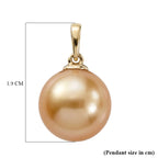 Royal Bali Collection - 9K Yellow Gold AAAA Golden South Sea Pearl (10-12mm) Pendant_8591115_5