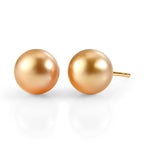 Royal Bali Collection - 9K Yellow Gold AAAA Golden South Sea Pearl (10-12mm) Earring with Push Post_8591116