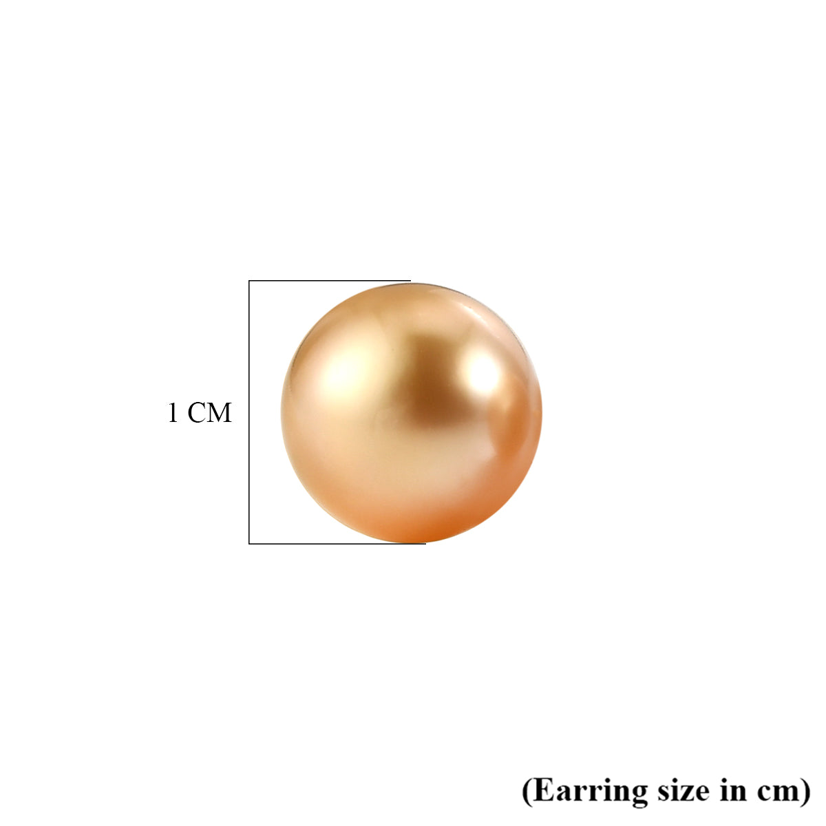 9K Yellow Gold AAAA Golden South Sea Pearl (10-12mm) Stud Ball Earring with Push Post V32517618 5