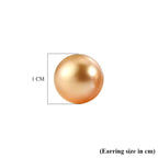 Royal Bali Collection - 9K Yellow Gold AAAA Golden South Sea Pearl (10-12mm) Earring with Push Post_8591116_4