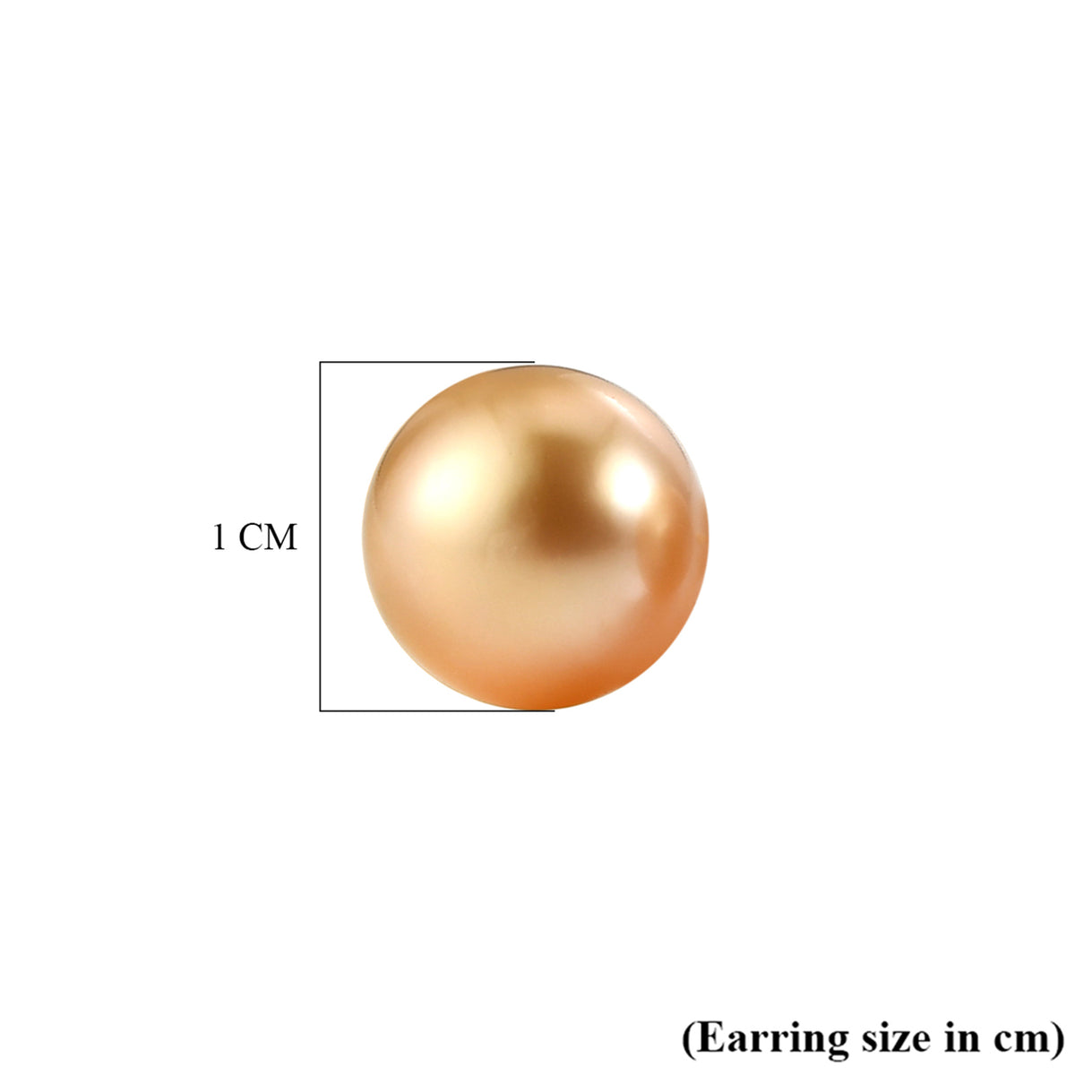 9K Yellow Gold AAA Golden South Sea Pearl (9-11mm) Stud Ball Earring with Push Post V32628424 6