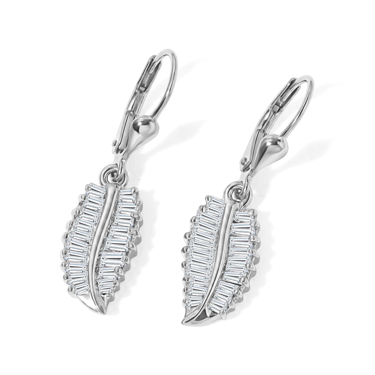 Rachel Galley - SGL Certified Lab Grown Diamond (SI-G-H) Earring with Lever Back in Rhodium Overlay Sterling Silver 1.50 Ct. 8591120 0