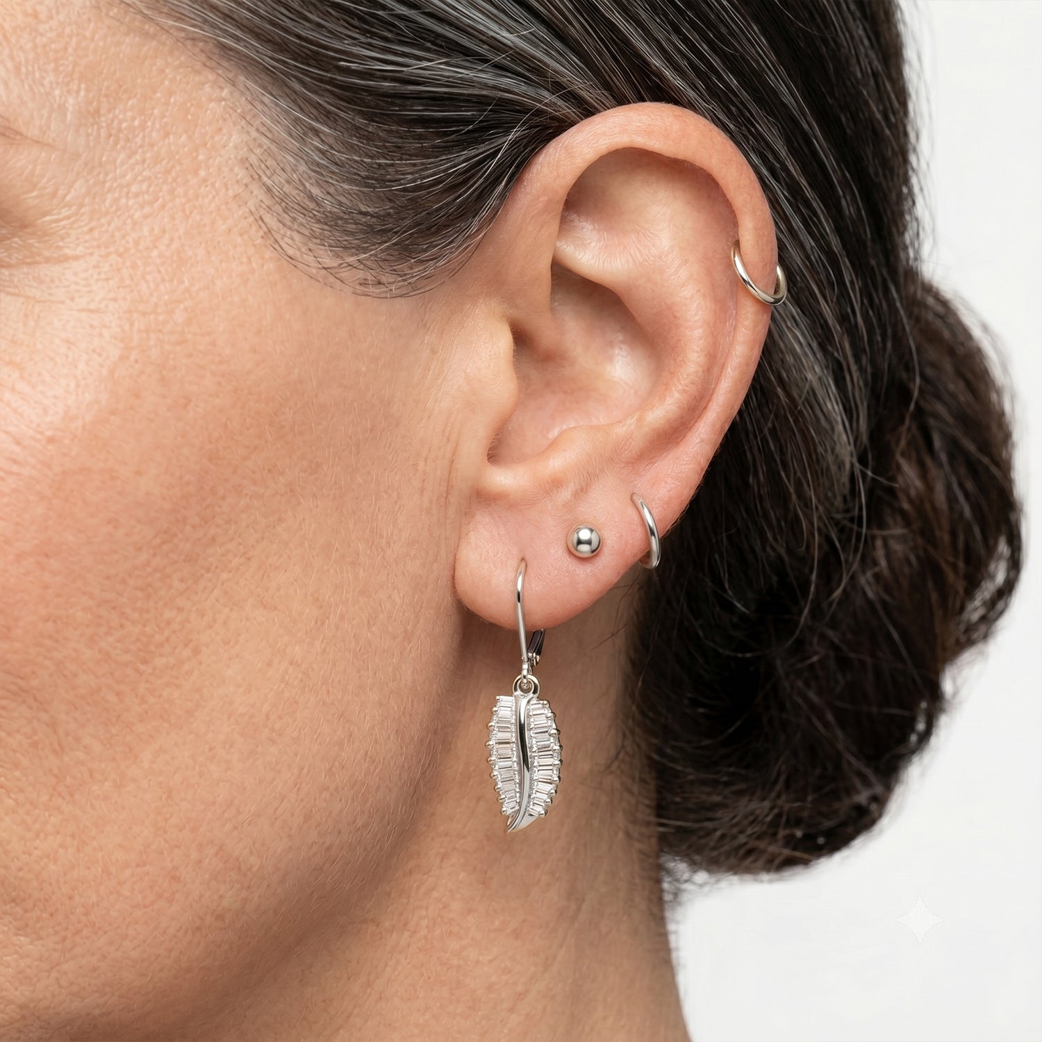 Rachel Galley - SGL Certified Lab Grown Diamond (SI-G-H) Earring with Lever Back in Rhodium Overlay Sterling Silver 1.50 Ct. 8591120 2