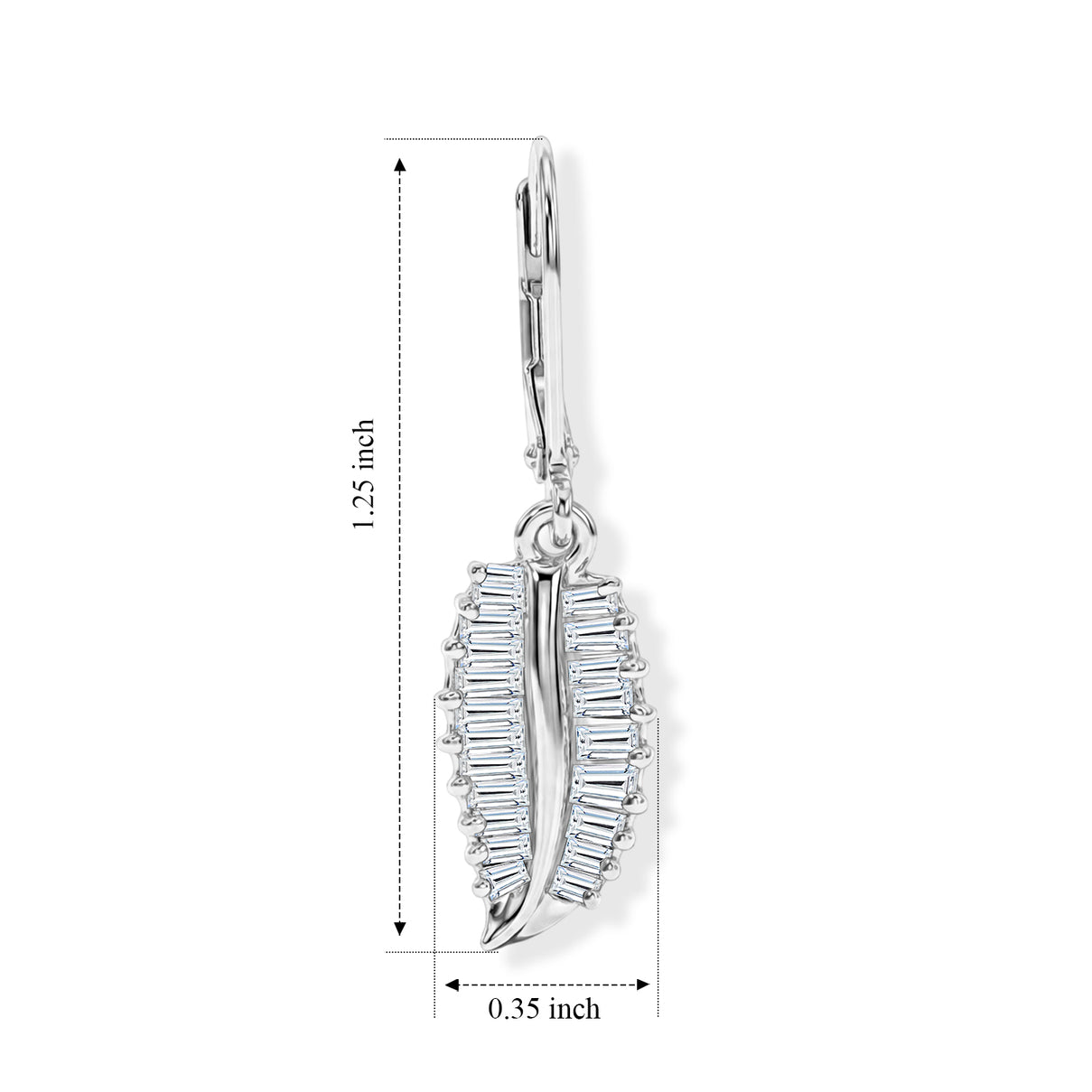Rachel Galley - SGL Certified Lab Grown Diamond (SI-G-H) Earring with Lever Back in Rhodium Overlay Sterling Silver 1.50 Ct. 8591120 4