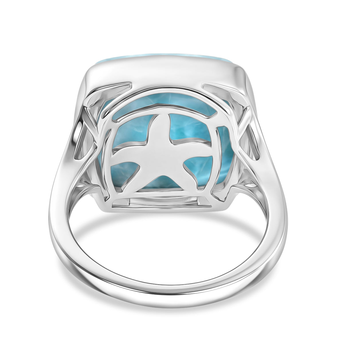 D'Joy - Natural Larimar Solitaire Ring in Rhodium Overlay Sterling Silver 13.60 Ct. 8591174 5