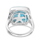 D'Joy - Natural Larimar Solitaire Ring in Rhodium Overlay Sterling Silver 13.60 Ct._8591174_4