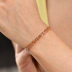 D'Joy - Natural Crimson Fire Opal Tennis Bracelet (Size - 7.5) with GB Lock Box in Rhodium Overlay Sterling Silver 4.37 Ct._8591176_1