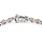 D'Joy - Natural Crimson Fire Opal Tennis Bracelet (Size - 7.5) with GB Lock Box in Rhodium Overlay Sterling Silver 4.37 Ct._8591176_3