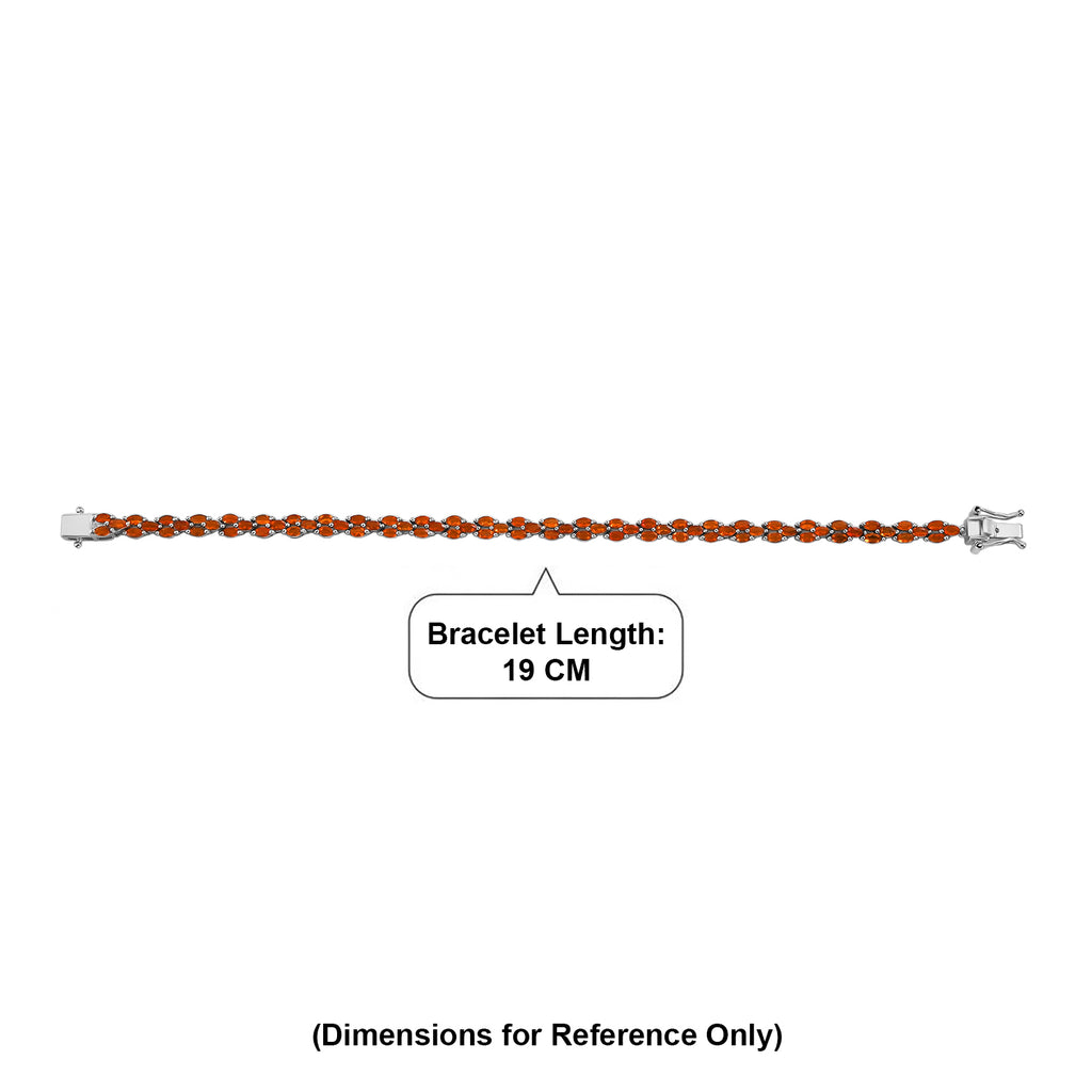 D'Joy - Natural Crimson Fire Opal Tennis Bracelet (Size - 7.5) with GB Lock Box in Rhodium Overlay Sterling Silver 4.37 Ct._8591176_4