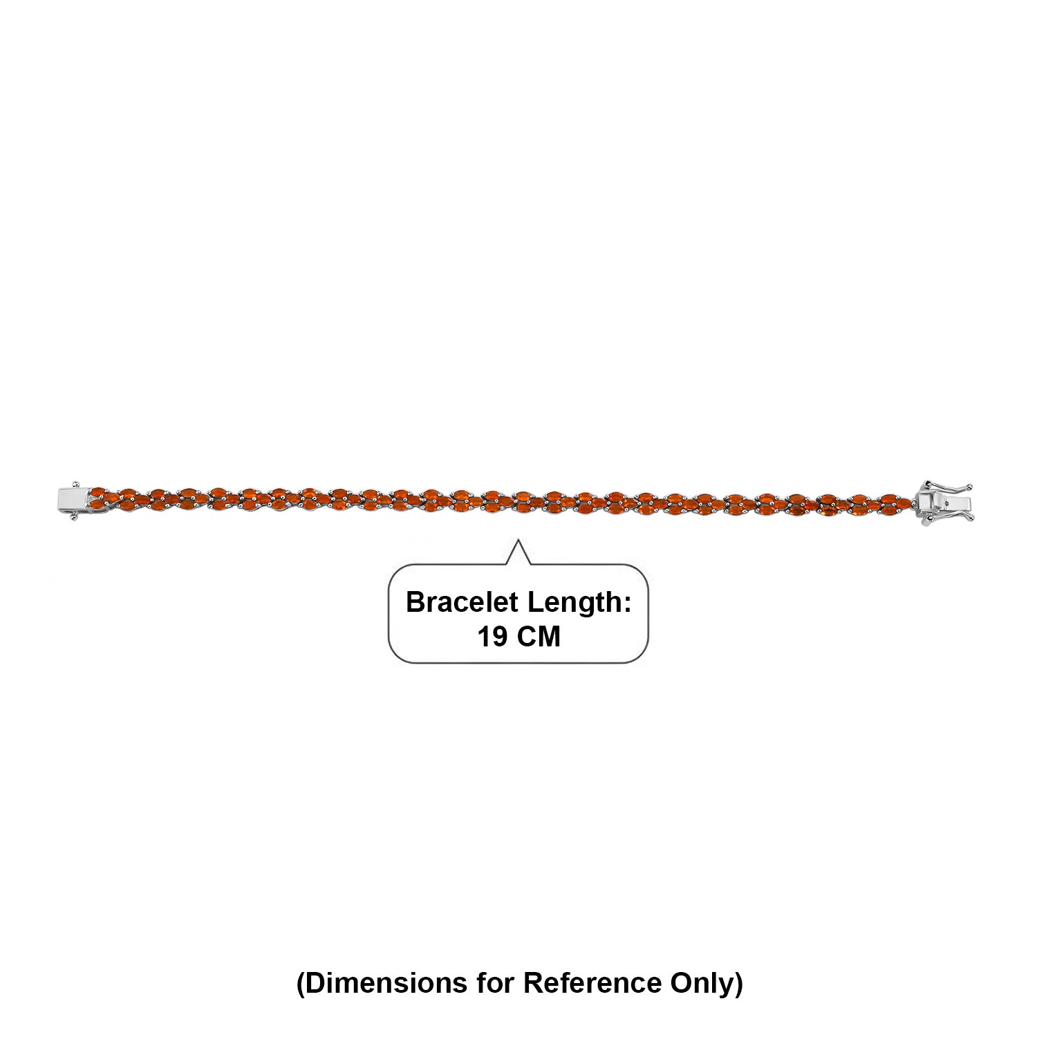 D'Joy - Natural Crimson Fire Opal Tennis Bracelet (Size - 7.5) with GB Lock Box in Rhodium Overlay Sterling Silver 4.37 Ct. 8591176 5