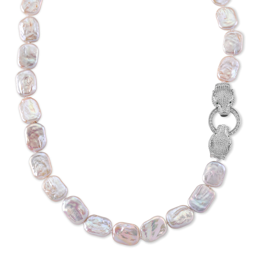 LA Close Out - White Keshi Pearl Necklace with Clasp (Size - 20)_8591197