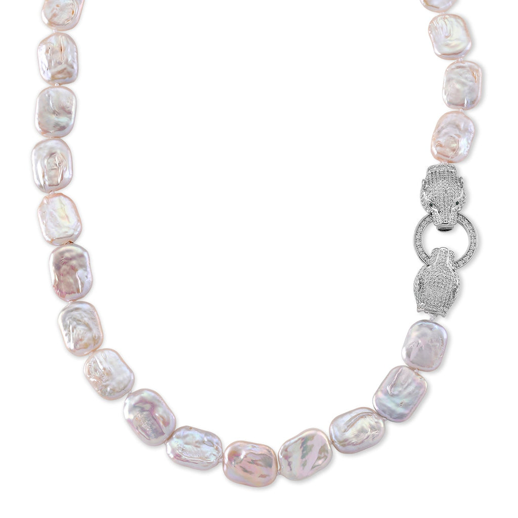 LA Close Out - White Keshi Pearl Necklace with Clasp (Size - 20)
