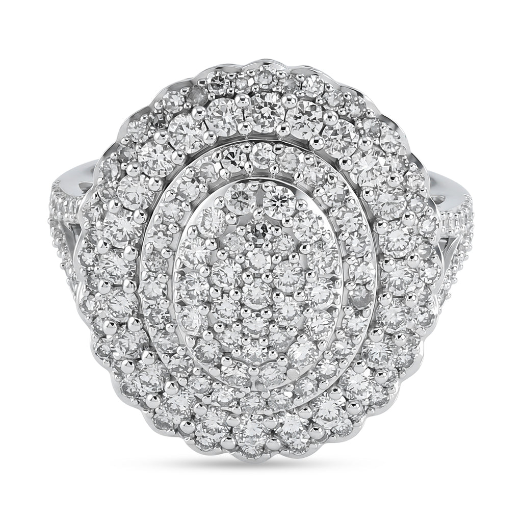 Luxuriant - Lab Grown Diamond (SI/G-H) Cluster Ring in Rhodium Overlay Sterling Silver 2.00 Ct._8591260