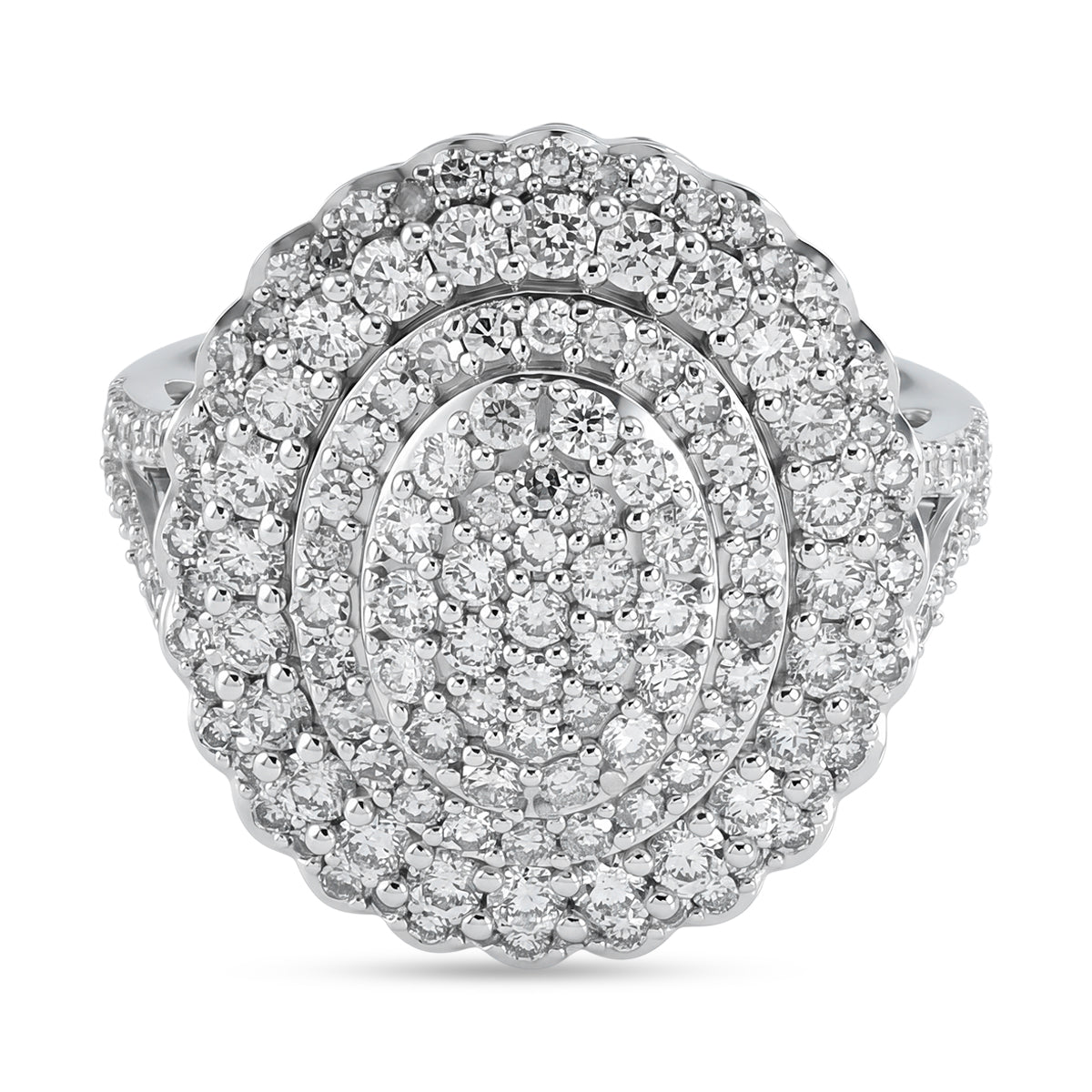 Luxuriant - Lab Grown Diamond (SI-G-H) Cluster Ring in Rhodium Overlay Sterling Silver 2.00 Ct. 8591260 0