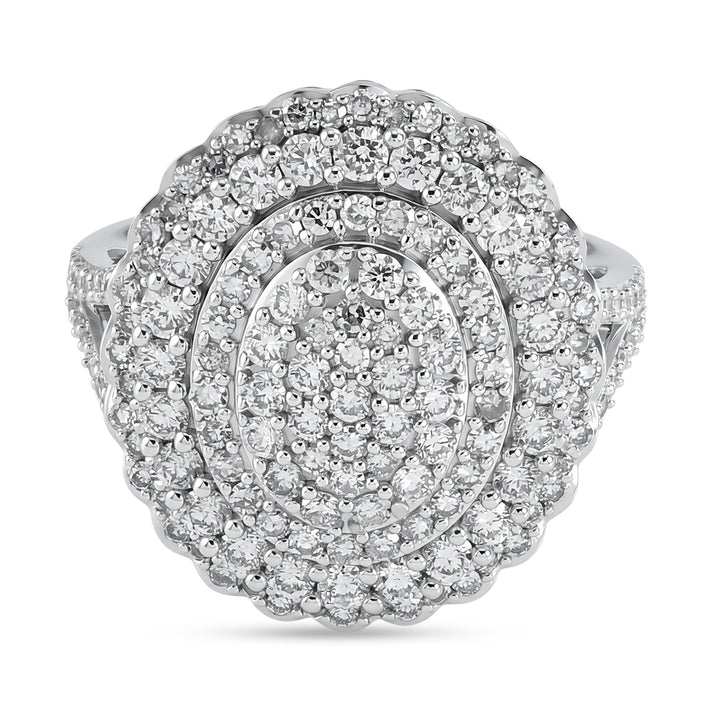 Luxuriant - Lab Grown Diamond (SI-G-H) Cluster Ring in Rhodium Overlay Sterling Silver 2.00 Ct. 8591260 1