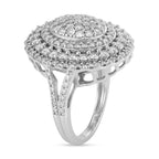 Luxuriant - Lab Grown Diamond (SI/G-H) Cluster Ring in Rhodium Overlay Sterling Silver 2.00 Ct._8591260_3