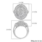Luxuriant - Lab Grown Diamond (SI/G-H) Cluster Ring in Rhodium Overlay Sterling Silver 2.00 Ct._8591260_5