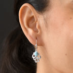 D'Joy - Natural Larimar Lever Back Octopus Earring in Platinum Overlay Sterling Silver 1.00 Ct._8591558_1