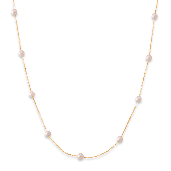 Tucson Buy 2026 - AAA High Lustre Japanese Akoya Pearl Adjustable Necklace (Size - 18-2 Ext) in Yellow Gold Plated Sterling Silver 8591591 1