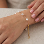 Tucson Buy 2026 - AAA High Lustre Japanese Akoya Pearl Adjustable Bracelet (Size - 7+2 Ext) in Yellow Gold Plated Sterling Silver._8591593_1