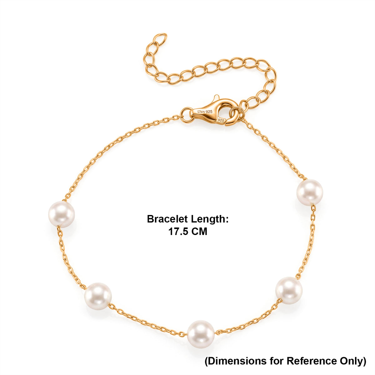 Tucson Buy 2026 - AAA High Lustre Japanese Akoya Pearl Adjustable Bracelet (Size - 7+2 Ext) in Yellow Gold Plated Sterling Silver. V32515952 6